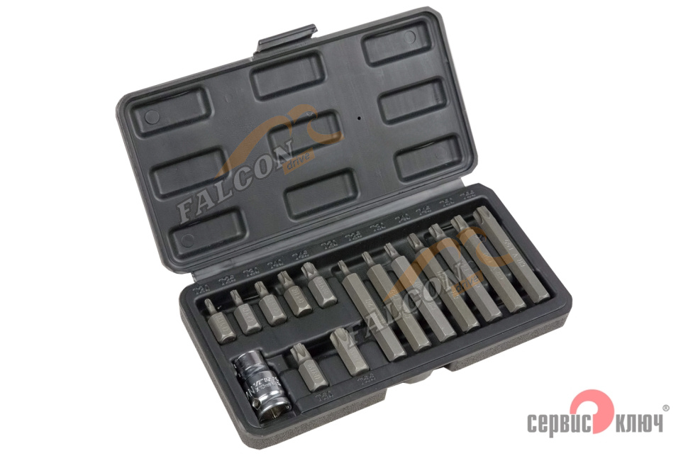 Вставки набор Torx 1/2" 15пр (Т20-Т55) (Сервис Ключ)