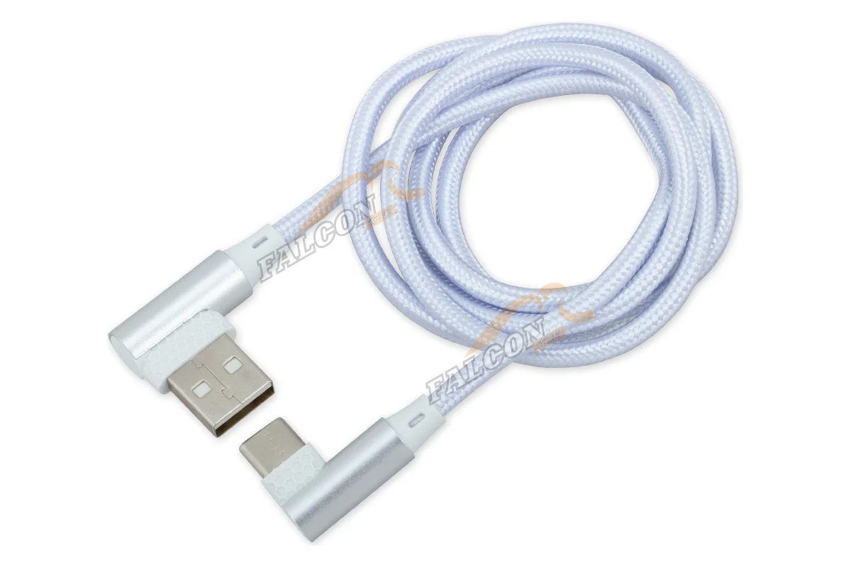 Кабель USB2.0/ Type C (Arnezi) 2,4А, 1,0 метр, белый, угловой, коробка ПВХ A0605032