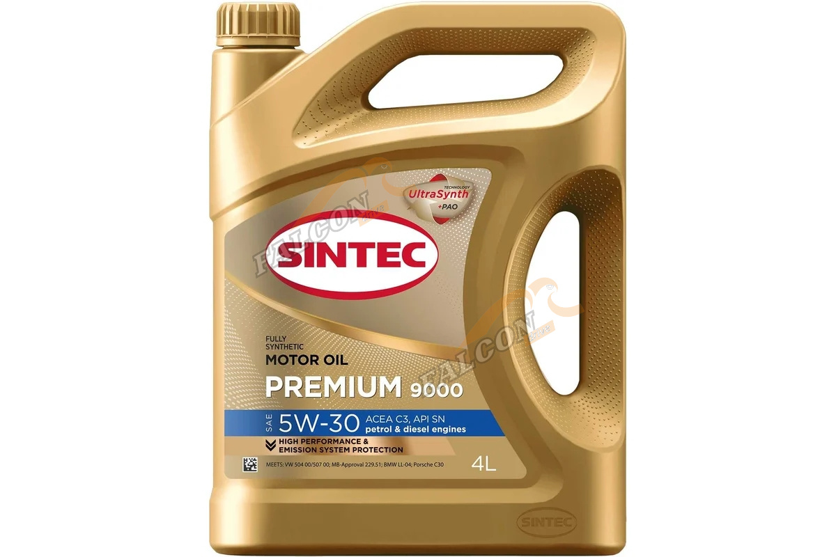 А/масло SINTEC Premium 9000 5W30 синт 4л API SN ACEA C3