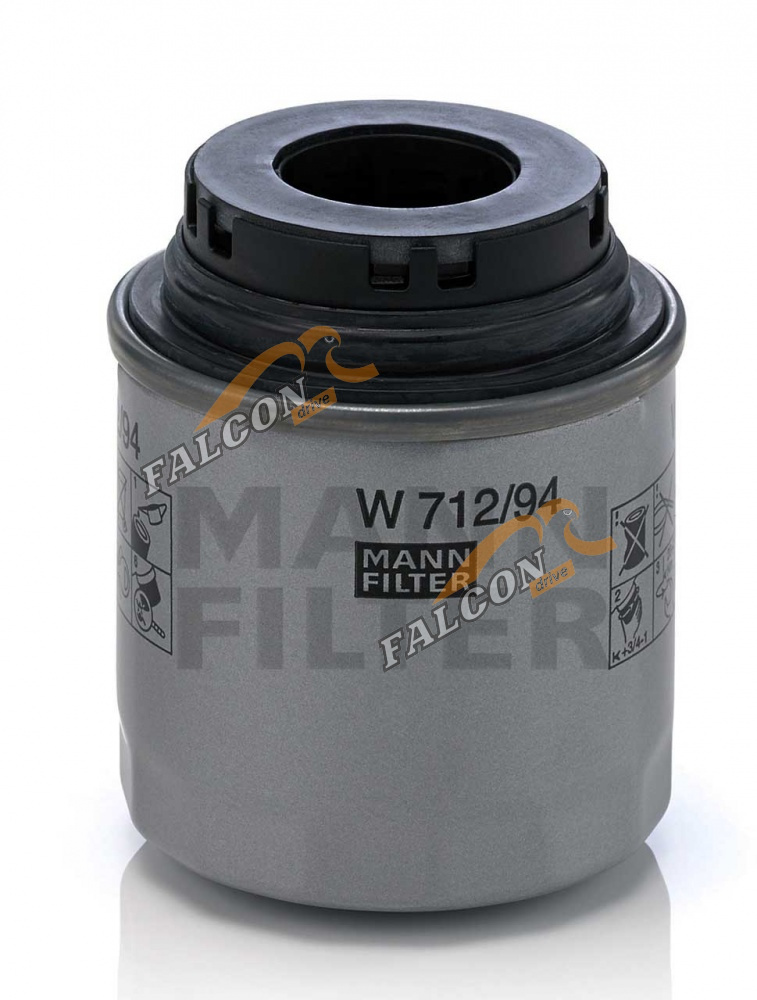 Фильтр масляный (MANN) W 712/94 (W 712/91)  VAG, VW Polo Sedan