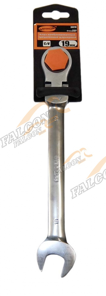 Ключ комбинированный трещот шарнир 19 мм (АвтоДело) (11287) 30219