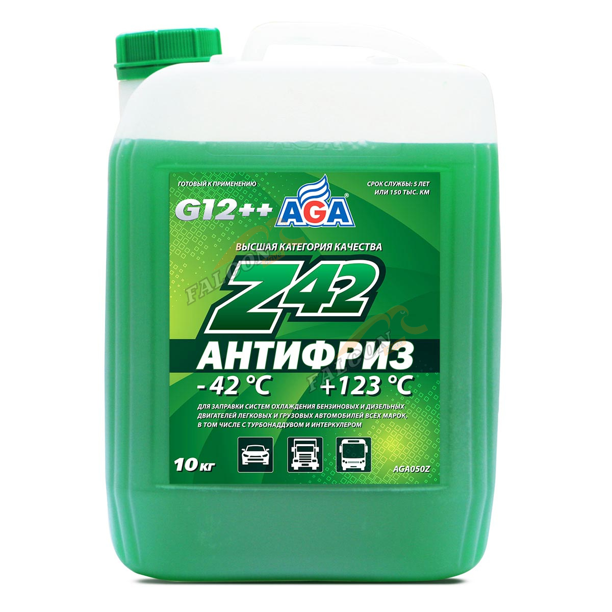 Антифриз AGA G12++ 10кг (AGA050z) (зелёный)